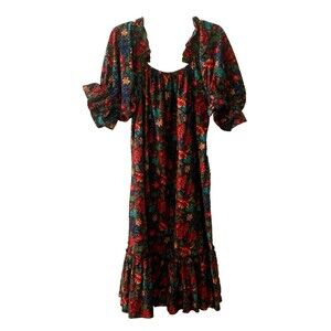 Vintage T & L Muumuu Factory Dress Womens MEDIUM Traditional Hawaiian Aloha
